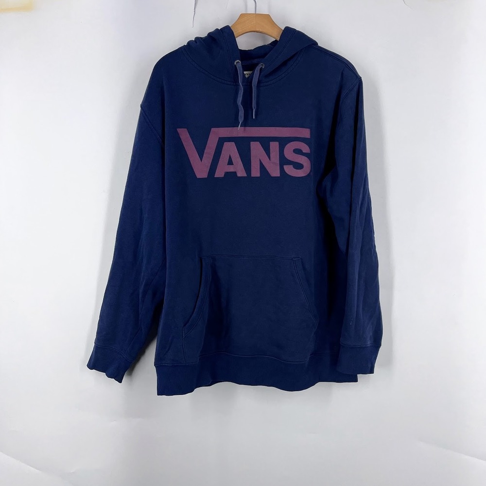 Vans Mens Navy Blue Classic Logo Pullover Hoodie Sweatshirt Large VN000J8NKF1